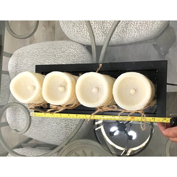 DECORATIVE TRAY HOLDER WITH 4 CANDLES BATTERY OPERATED (BATTERIES NOT INCLUDED) - Picture 5 of 6